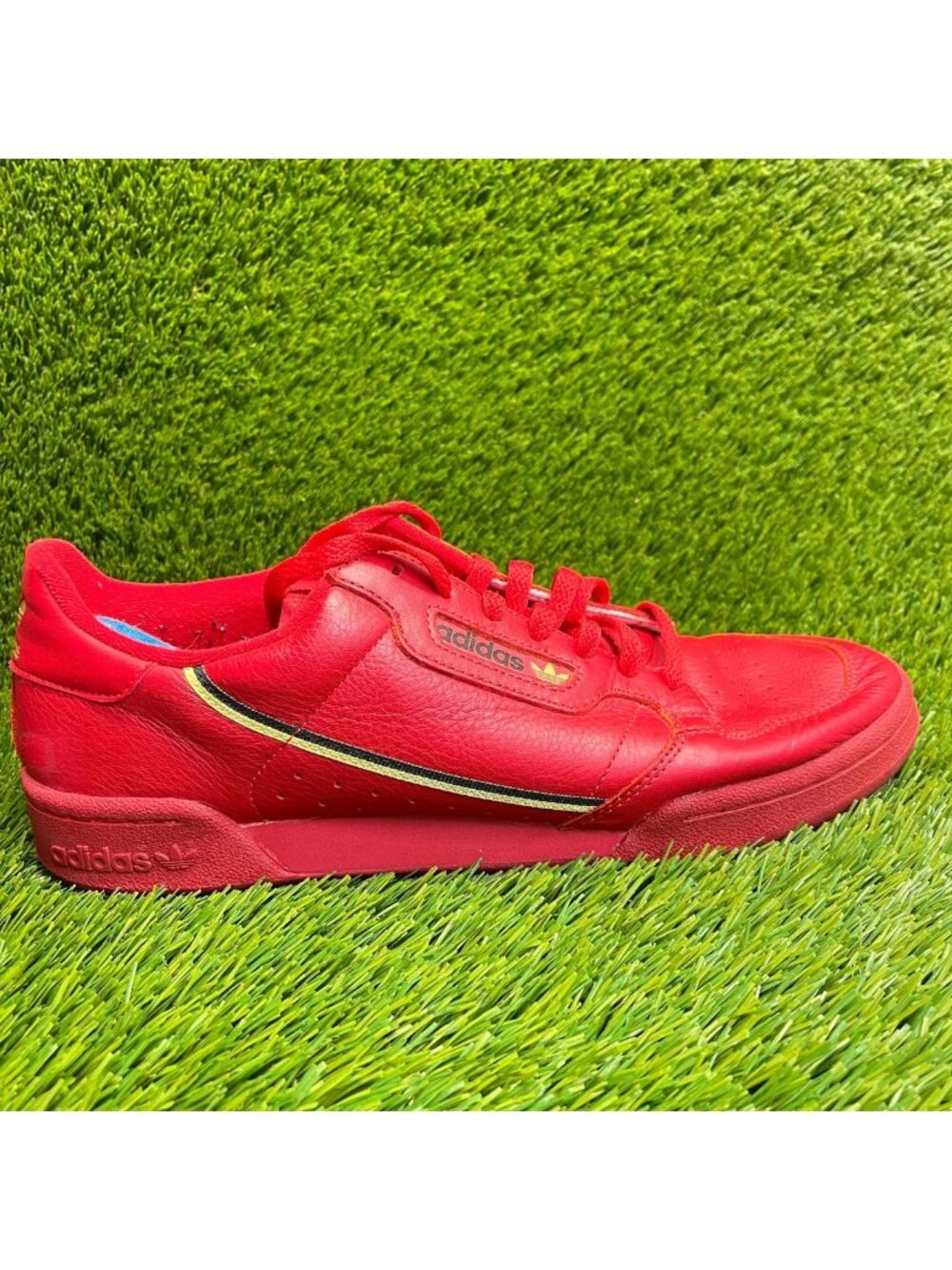 Adidas Continental 80 Mens Size 12 Red Athletic Walking Leather Shoes Sneakers